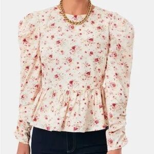 NWT Hyacinth House Floral Peplum Blouse Size XS